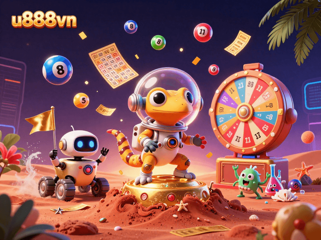 Explore exciting games at u888vn with dynamic lottery elements and a colorful casino atmosphere.