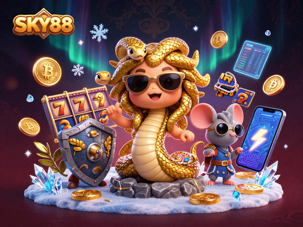 Engage in thrilling slots action at SKY88 with exciting jackpot elements and vivid characters.