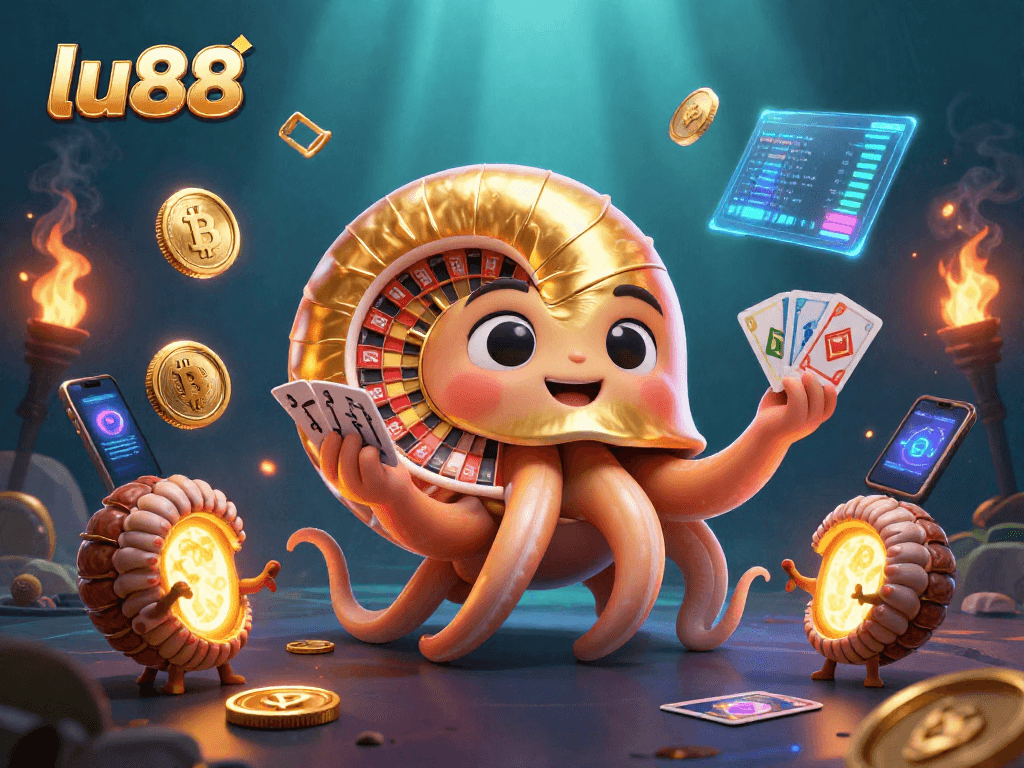 Experience thrilling gameplay with lu88 as a giant nautilus roulette wheel surrounded by crypto elements
