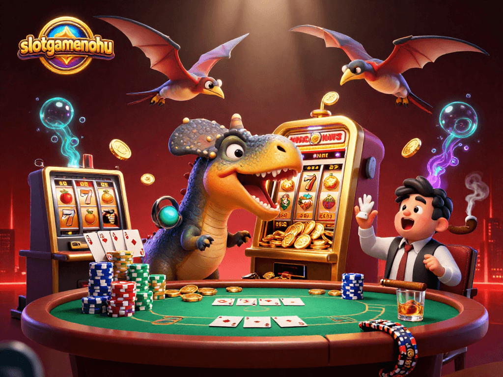 Catch the jackpot with slotgamenohu in this thrilling 3D casino scene filled with excitement!