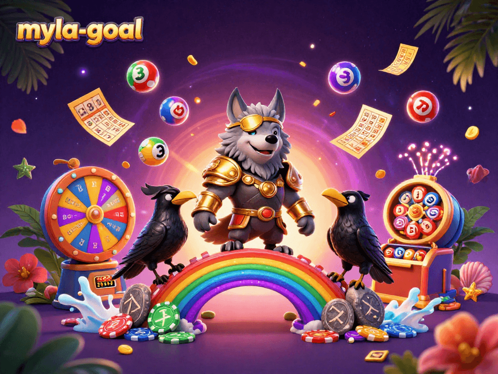 Engage with the exciting universe of myla-goal as Odin and his ravens celebrate a colorful lottery party.