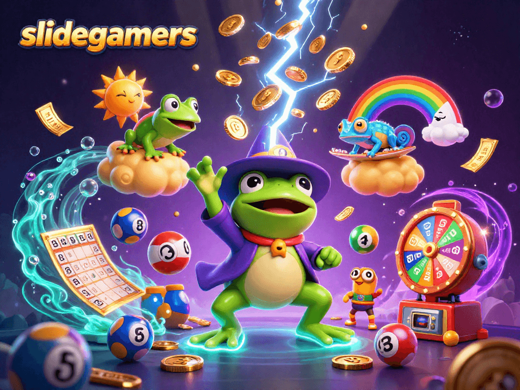 Experience thrilling wins with slidegamers as coins rain down in a vibrant casino atmosphere.