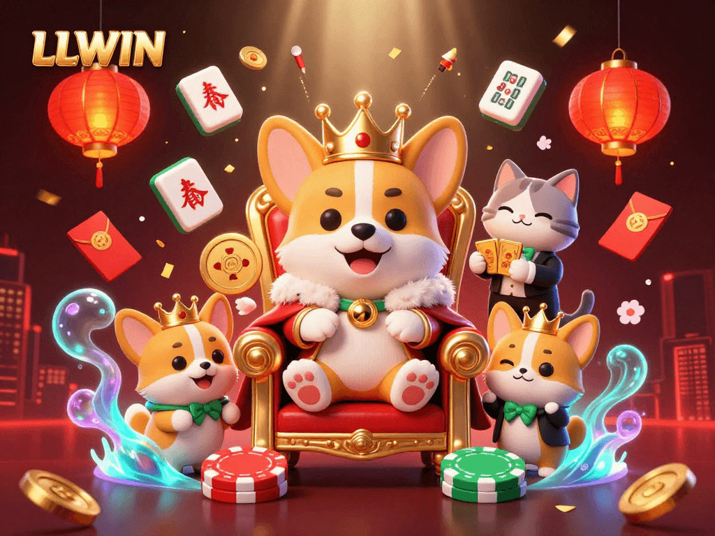 Engage in vibrant gaming experiences at LLWIN with our delightful royal corgi and its companions.