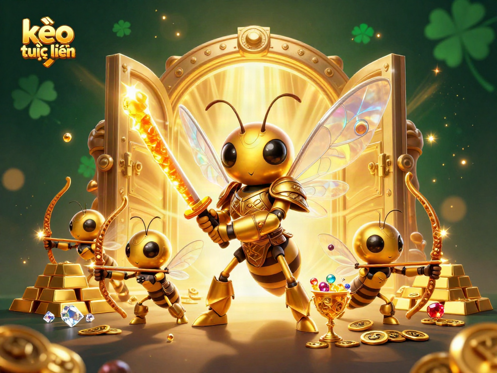 Engage with kèo trực tuyến through 3D warriors and treasures in an epic casino scene.