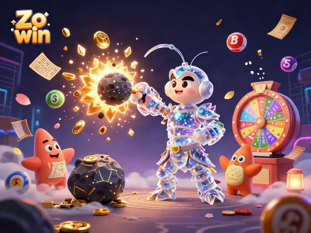 Engage in thrilling gameplay at Zo win as the galactic samurai maneuvers through a starry explosion of gems and coins.