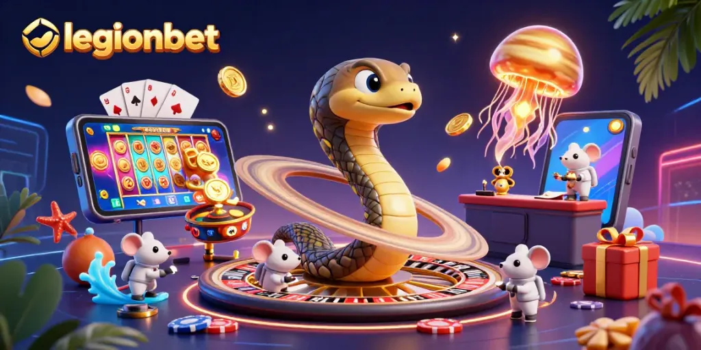 Engage with legionbet's cosmic casino adventure featuring vibrant characters and dynamic gaming elements.