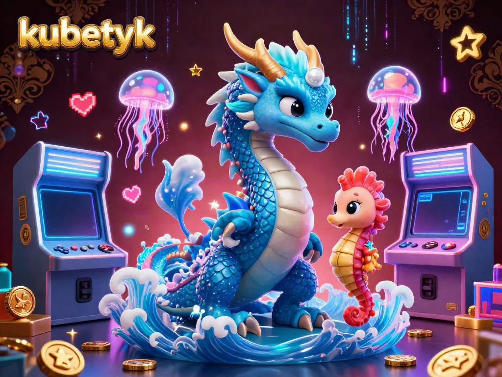 Join the excitement at kubetyk with a vibrant scene of gaming and gambling elements.