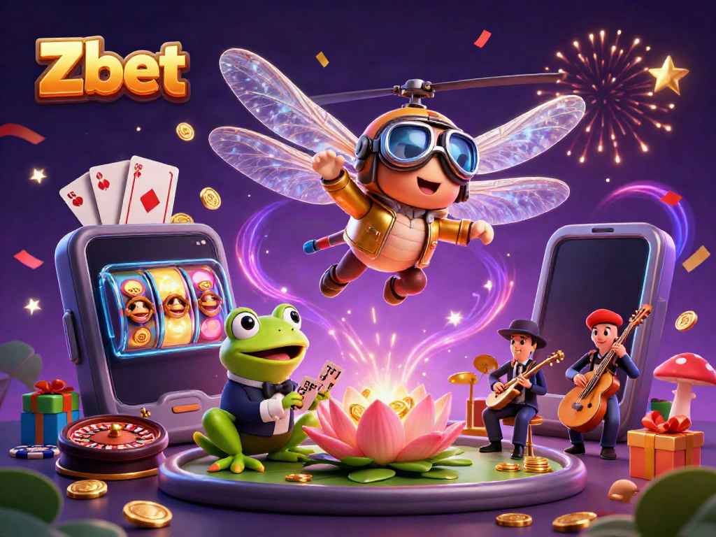 Engage with Zbet's vibrant casino scene featuring animated characters and dynamic games.