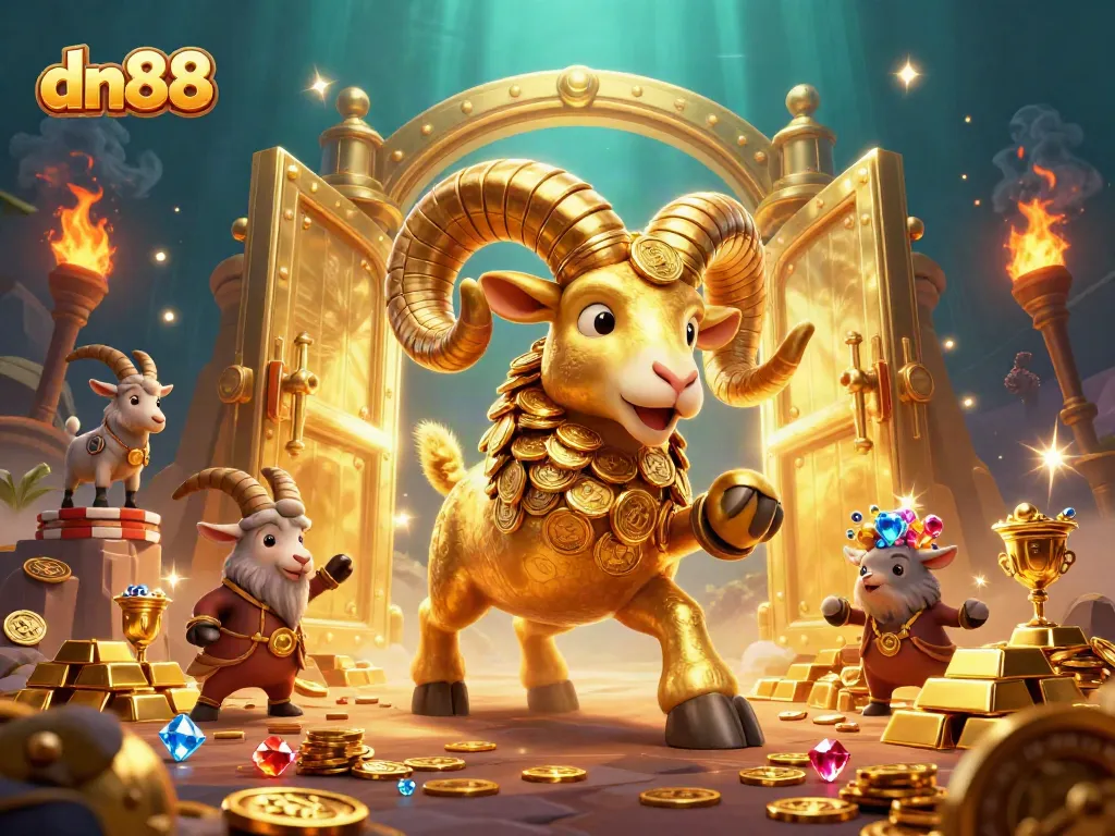 Experience thrilling gameplay with dn88’s vibrant casino scene filled with gold treasures.