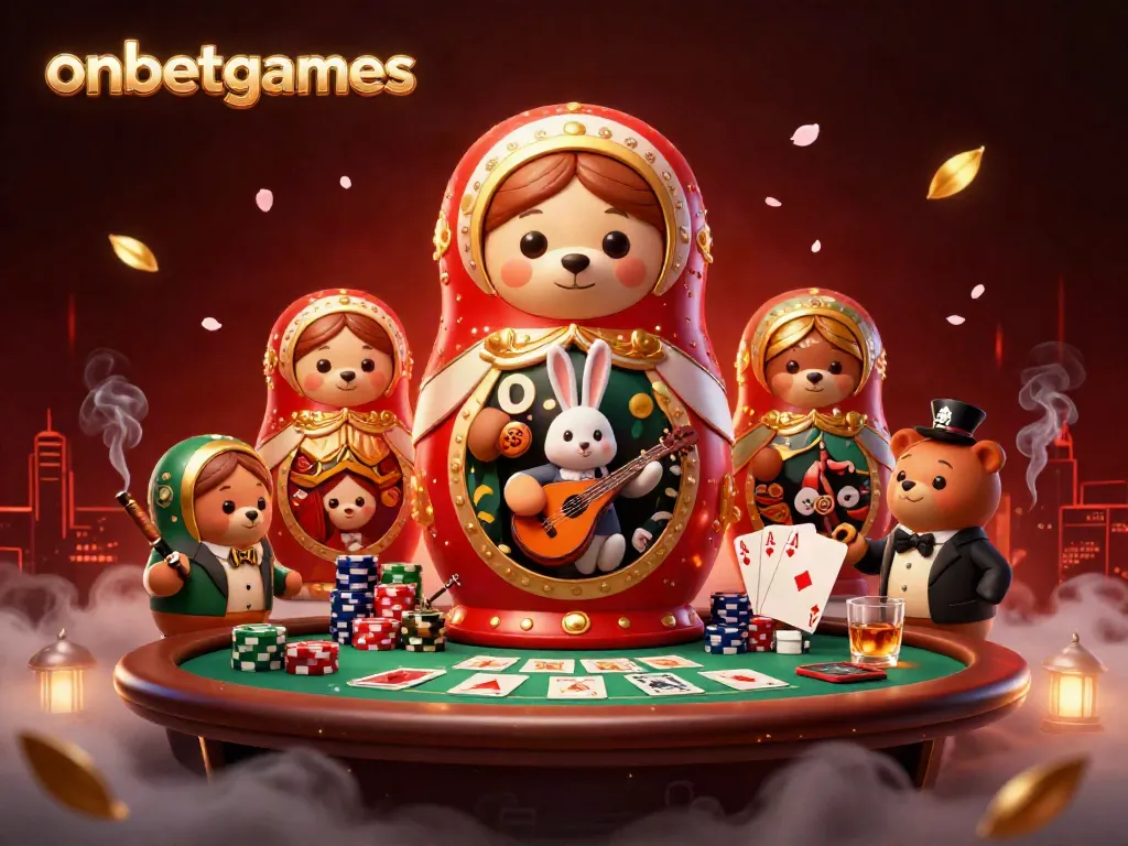 Experience exciting gameplay with onbetgames in a vibrant casino scene filled with animated characters and rich elements.