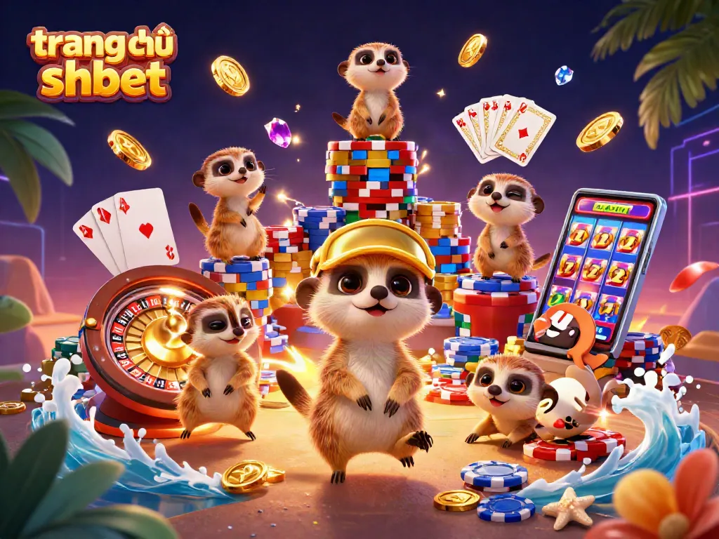 Experience thrilling victories at trang chủ shbet with cartoon meerkats in an exciting casino scene.