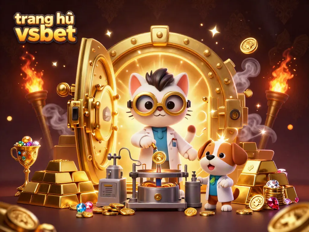 Engage in high-stakes gameplay at trang chủ vsbet with vibrant casino elements and gold treasures.