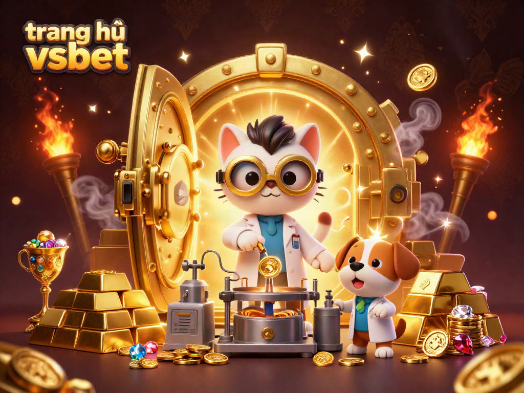 Engage in high-stakes gameplay at trang chủ vsbet with vibrant casino elements and gold treasures.