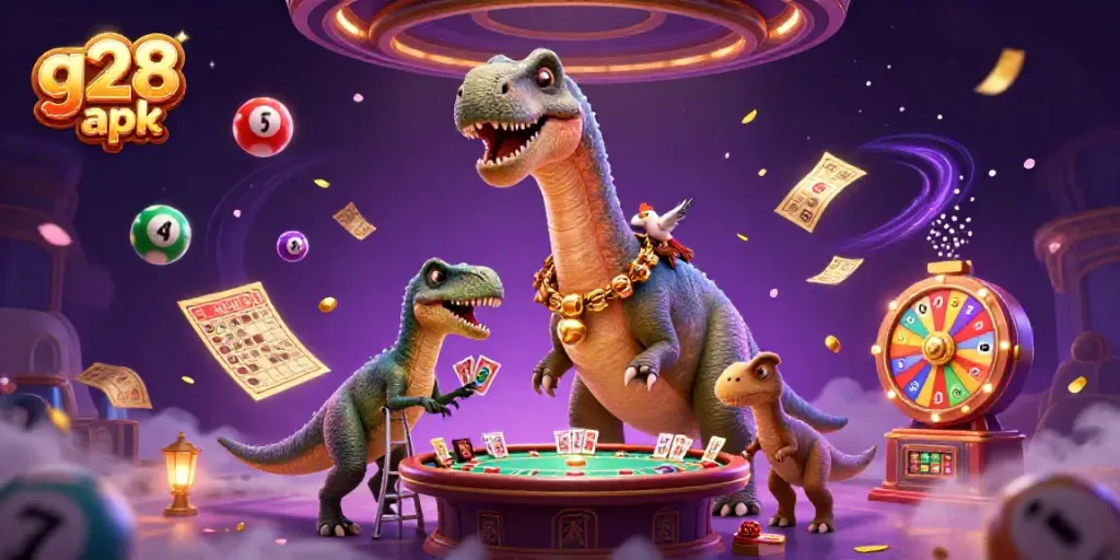 Engage with the thrilling g28 apk gaming experience highlighted in a vibrant, dynamic casino scene.