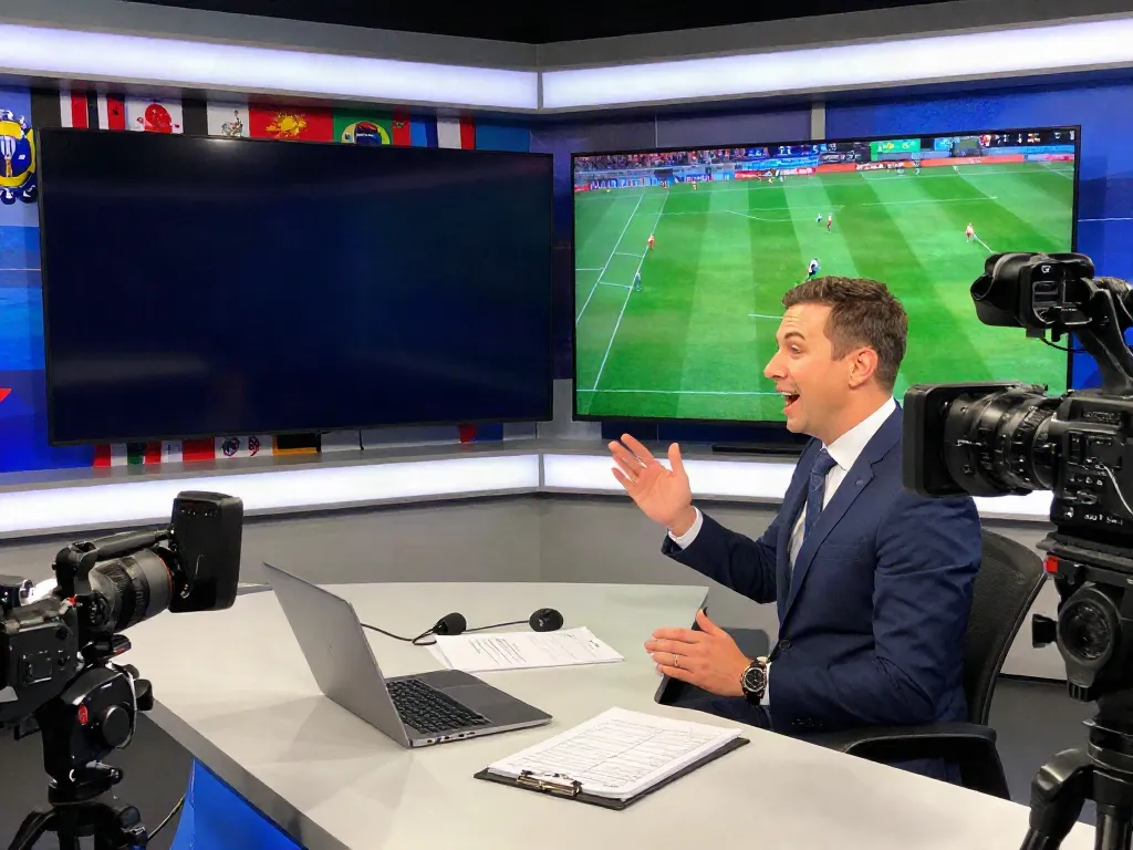 Exciting Thapcamtv sports commentary scene capturing a live football analysis.
