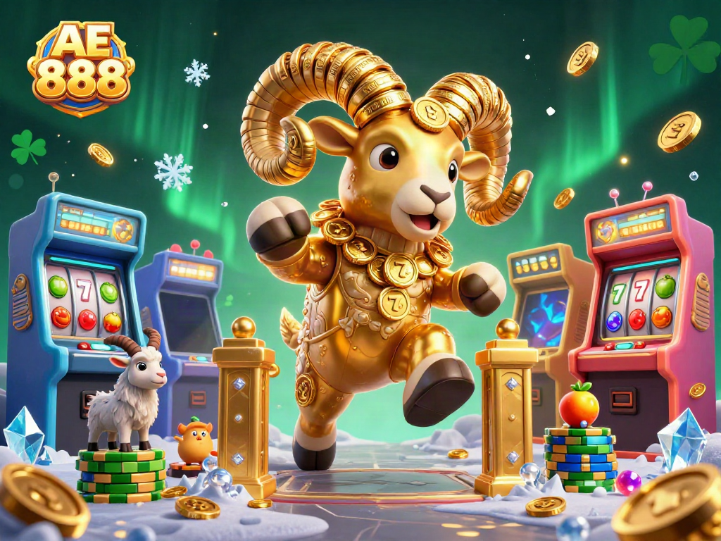 Experience the thrill of casino gaming with AE 888, featuring vibrant 3D elements and dynamic characters.