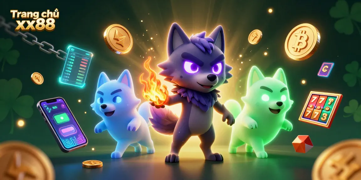 Play thrilling games at Trang chủ xx88 with ghostly wolves and vibrant slot reels in a mystical casino scene.