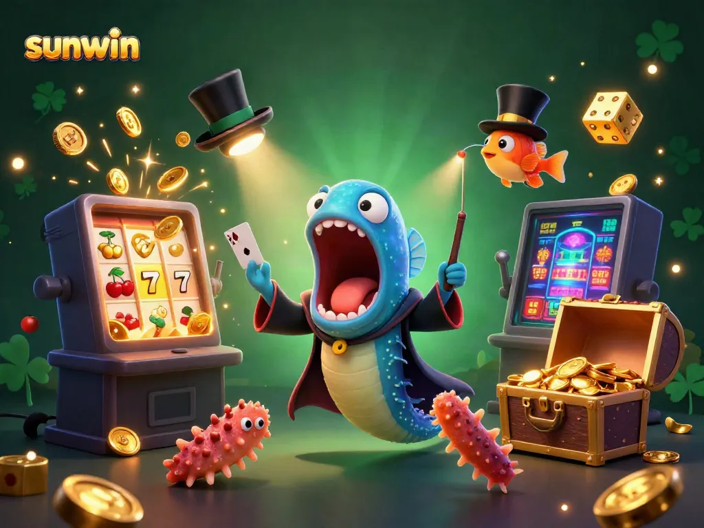 Experience the thrill of sunwin with captivating deep-sea characters in an electrifying casino scene.