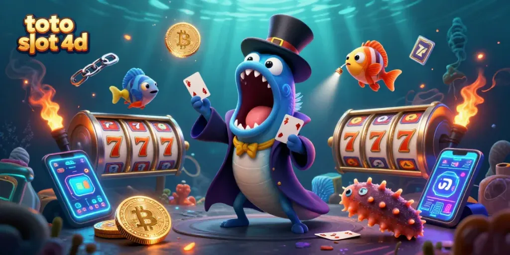 Experience thrilling action with toto slot 4d in an underwater casino scene filled with vibrant characters and elements.