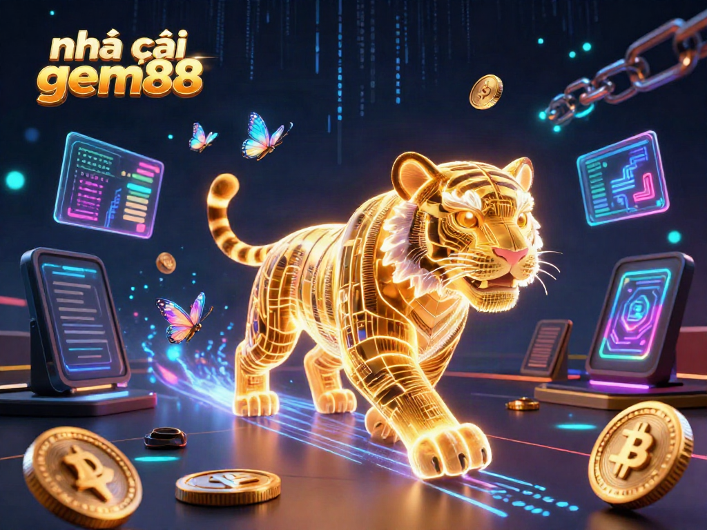 Engage with the thrilling world of nhà cái gem88 featuring vibrant 3D elements and a golden tiger.