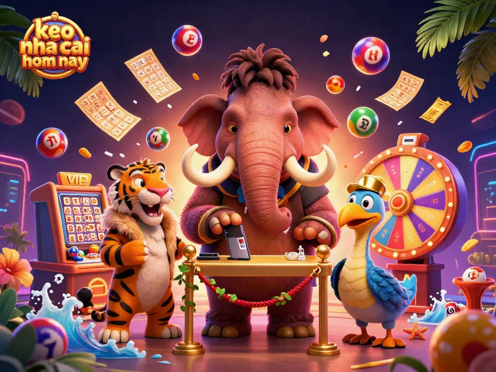 See the dynamic scene of keo nha cai hom nay with vibrant characters and gambling elements, showcasing thrilling lottery action.