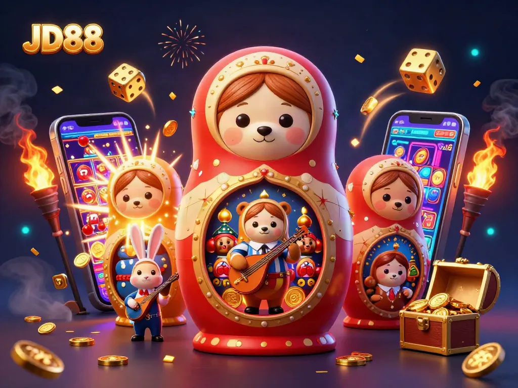 Experience thrilling gameplay with JD88 as bears reveal dealer outfits in a dazzling casino.