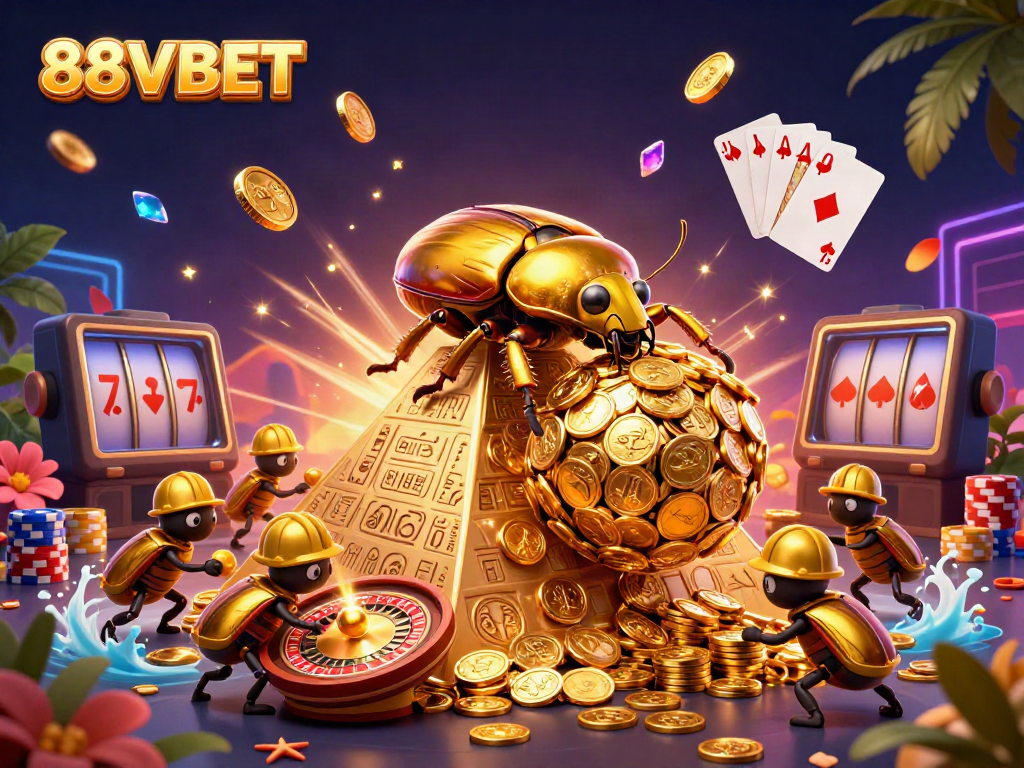 Join the fun at 88VBET with vibrant casino-themed characters and action-packed symbols.