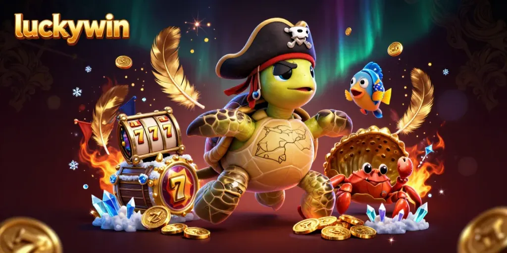 Experience thrilling gaming adventures with luckywin's pirate turtle and vibrant treasure.