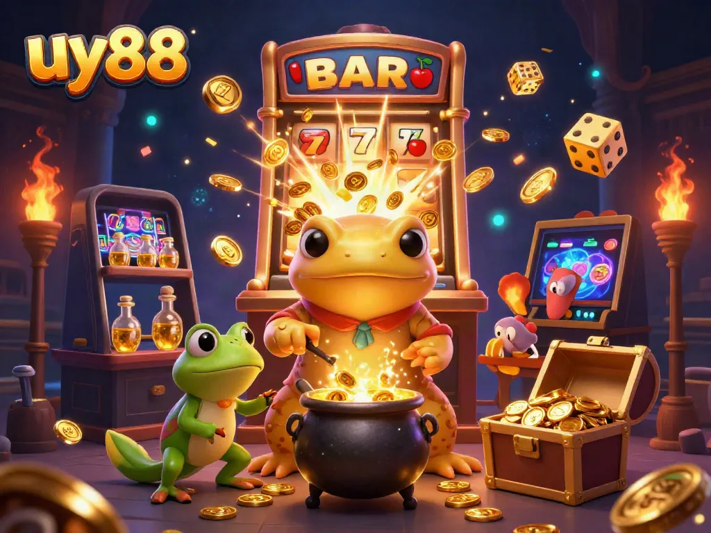 Play thrilling slots and win big at uy88 with immersive 3D cartoon characters and casino elements.