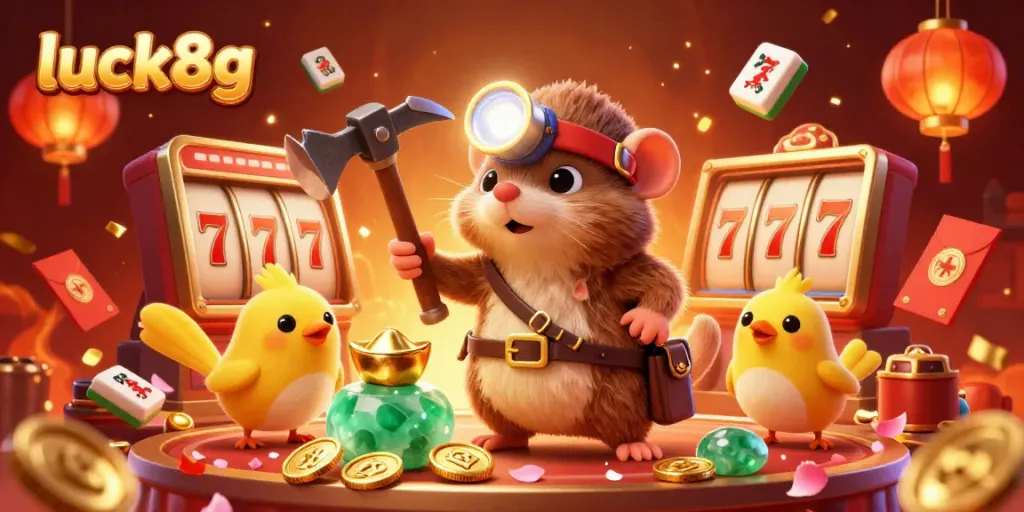 Experience thrilling luck8g gaming with a treasure hunter mole and shimmering casino elements.