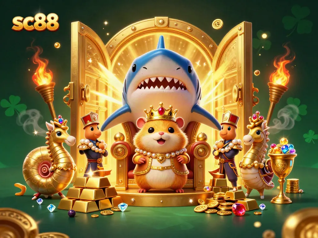 Engage in epic gambling endeavors with the vibrant sc88 casino illustration featuring dynamic treasures.