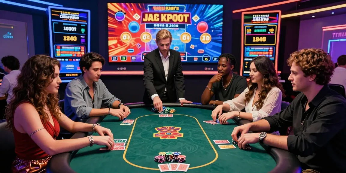 Dewavegas online casino scene with players engaged at a virtual poker table, highlighting excitement and vibrant graphics.