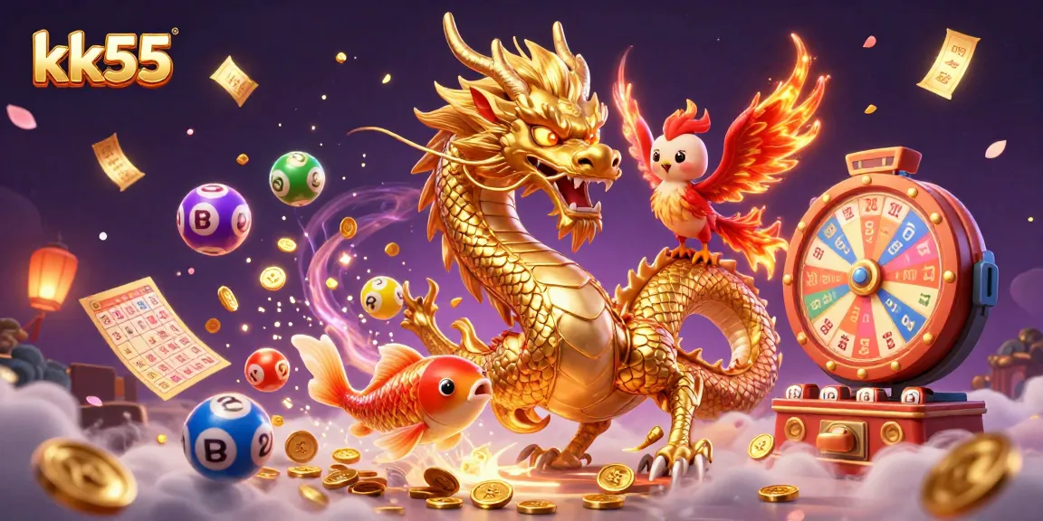 Join the excitement at kk55 with lucky dragons, golden koi, and animated lottery action!