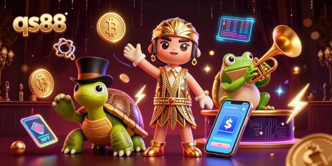 Experience excitement at qs88 with vibrant characters and gambling elements in a dynamic casino scene.