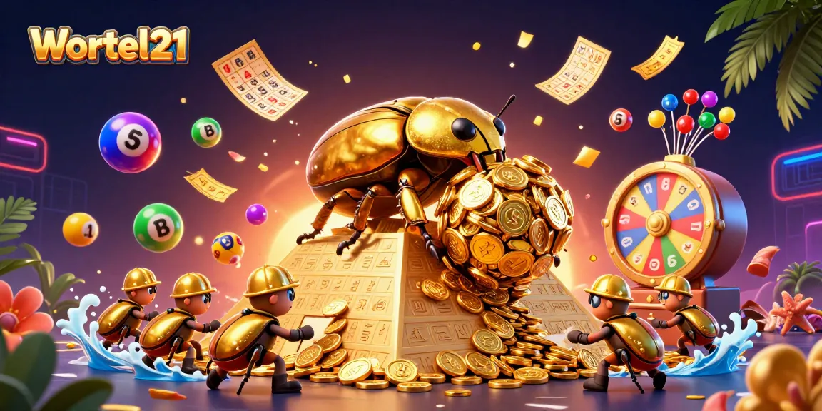 Engage in thrilling lottery adventures with Wortel21 as golden coins rain down in celebration.