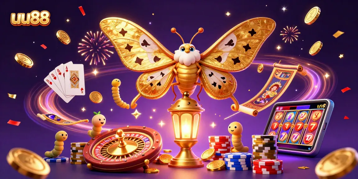 Experience thrilling gaming action with uu88 in a vibrant 3D casino illustration featuring unique characters and dynamic casino elements.