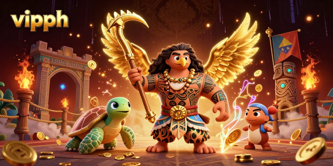 Engage in thrilling gameplay with VIPPH's vibrant casino world featuring dynamic 3D characters.
