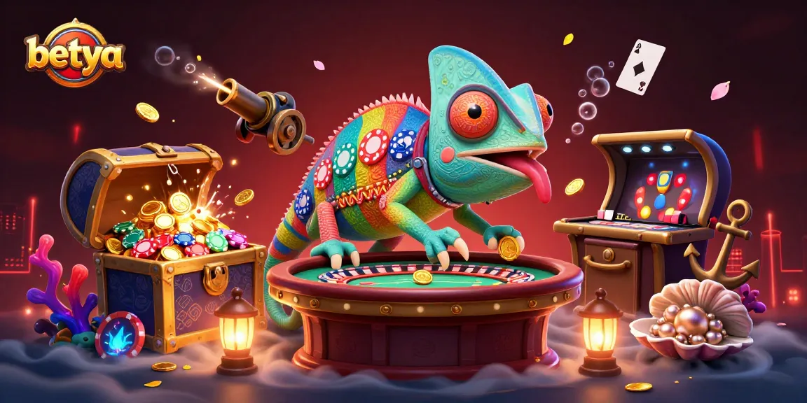 betya chameleon casino owner capturing golden coins in a vibrant casino underwater scene