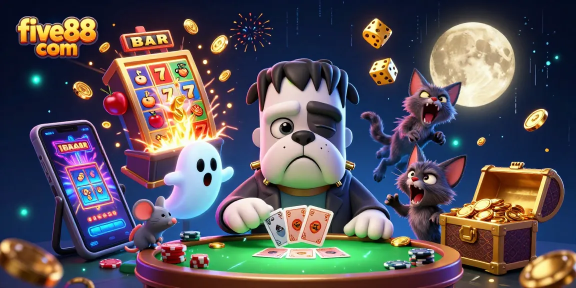 Engage with exciting gaming at five88 com, featuring thrilling slots and vibrant ghostly characters.