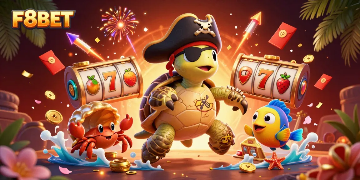Engage with thrilling F8BET adventures in a vibrant online casino scene featuring dynamic characters and colorful elements.