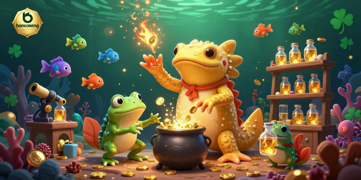 Bancaxeng captivates players with vibrant alchemy visuals in a fish shooting game.