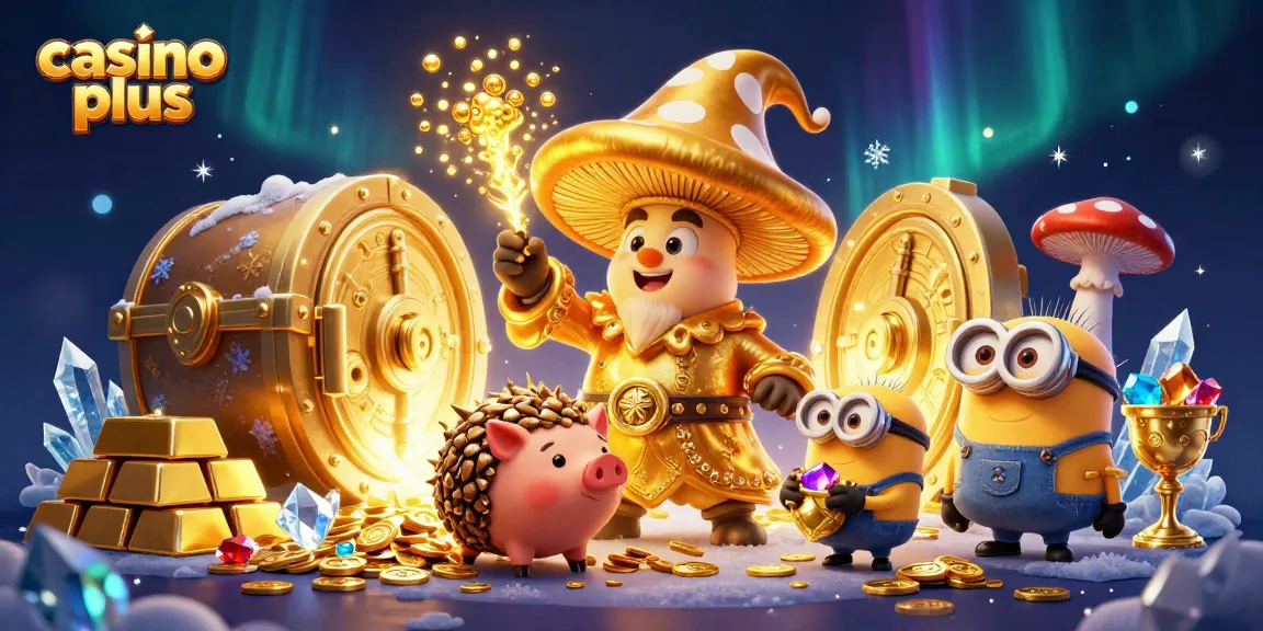 Experience thrilling games and magical moments with casino plus in this vibrant 3D illustration.