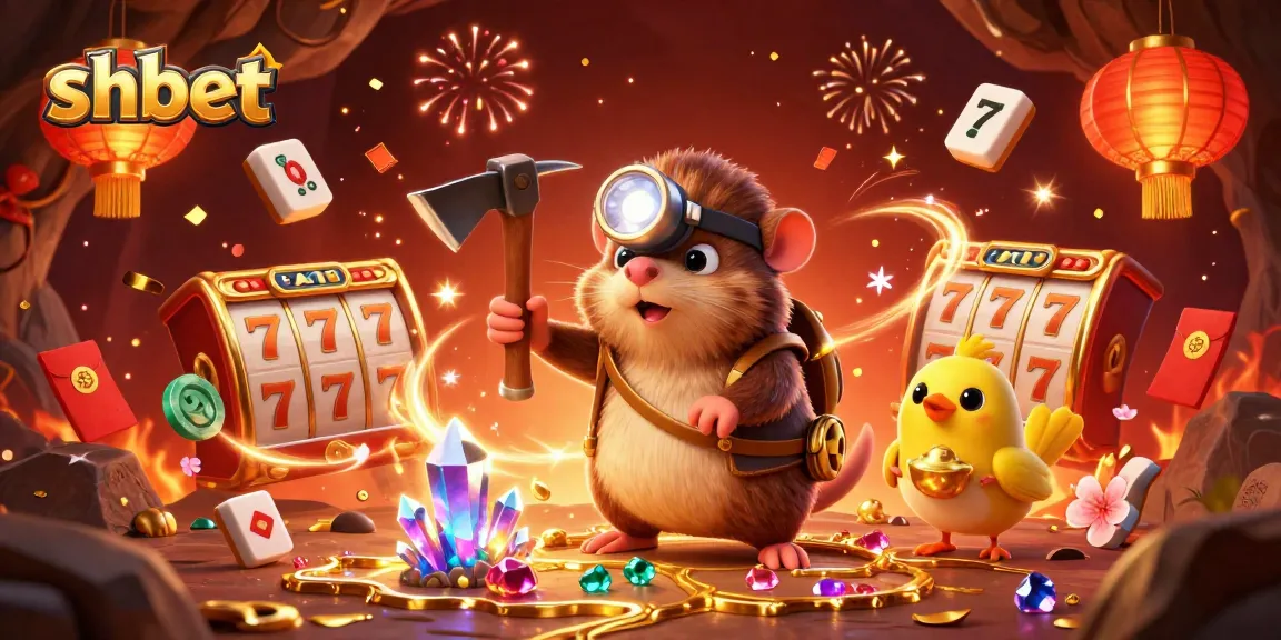 Experience the thrilling world of shbet with a treasure hunter mole in a vibrant casino atmosphere.