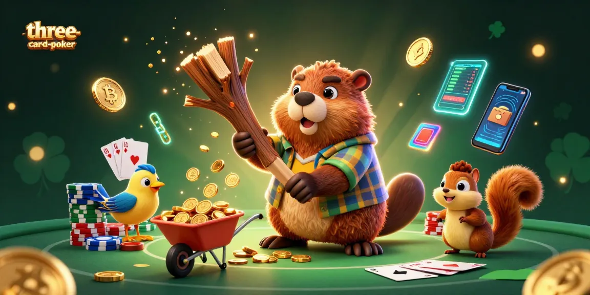 Engage with three-card-poker strategy while enjoying dynamic, playful 3D scene