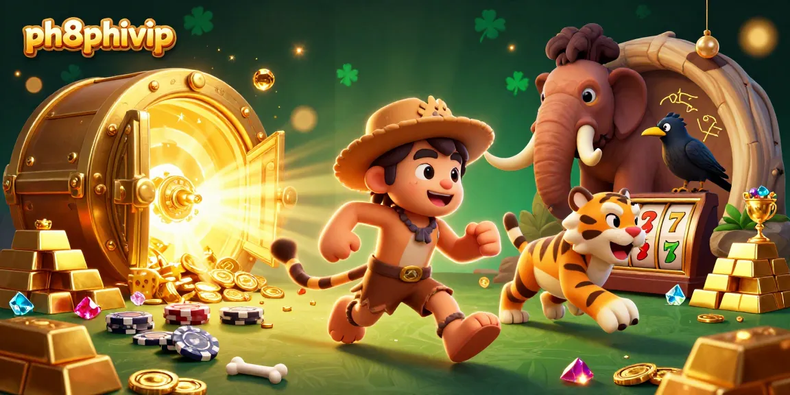 Experience thrilling gaming vibes with ph8phivip in this dynamic prehistoric casino scene.