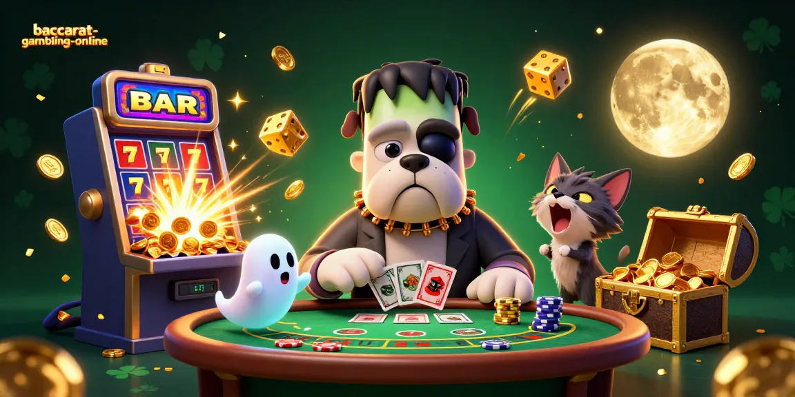 Baccarat-gambling-online showcases a vibrant 3D scene with characters and slot elements engaging in thrilling casino action.