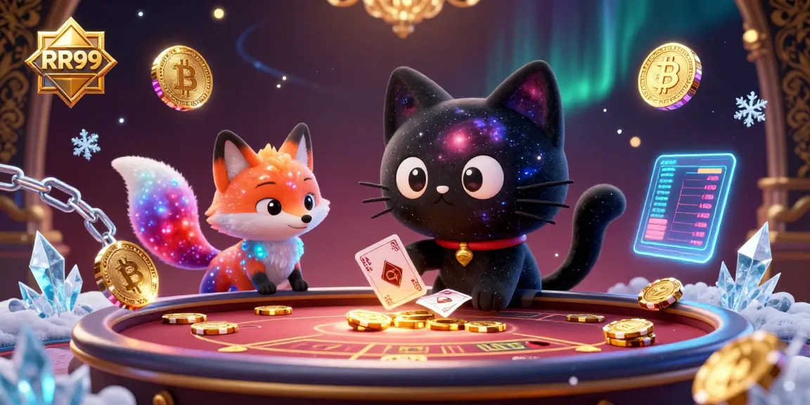 Experience winning at RR99 with a cosmic casino scene featuring a black hole cat pulling in chips.