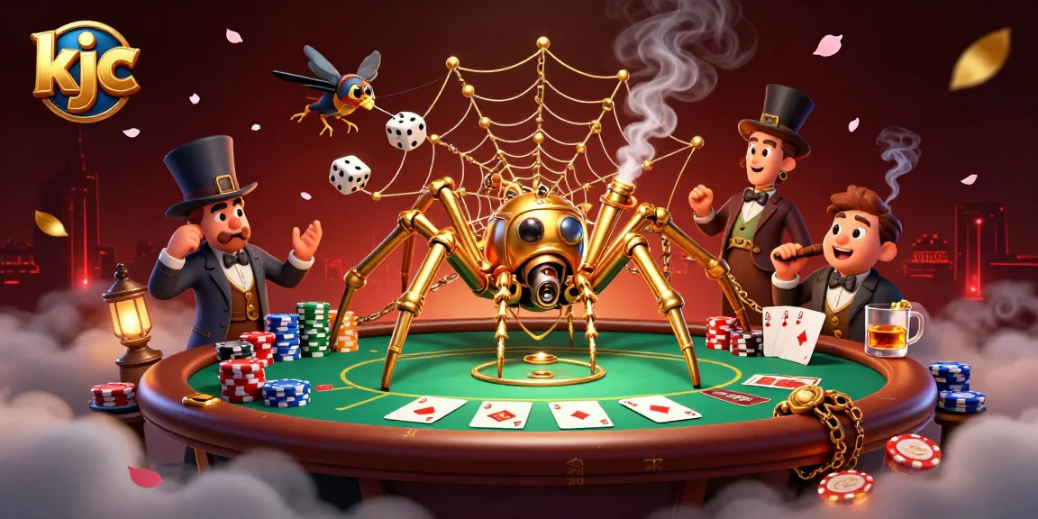 KJC showcases a vibrant steampunk-themed casino scene with poker elements and a humorous twist.