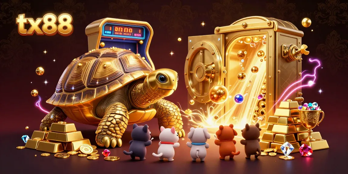 Experience thrilling moments at tx88, where playful characters engage with a dynamic casino environment filled with treasures.
